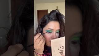 Green Glittery Siren Eyes with Glossy Nude Lips Makeup Look | Trending Makeup Techniques #ytshorts