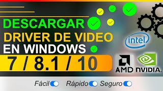 ✅ Descargar DRIVER de VíDEO para Windows 7 32 Bits UNIVERSAL 2020