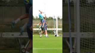 Erling Haaland's INSANE LEAP to score header in Man City training 😱 #shorts