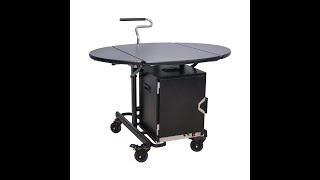 Portable Room Service Trolley Warmer Folding Dining Room Table Serving Cart Wheeled