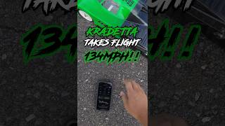 RC car gets airborne!! #arrma #arrmarc #rccar #ytshorts #rcspeedrun #rcspeedrun #fastrc