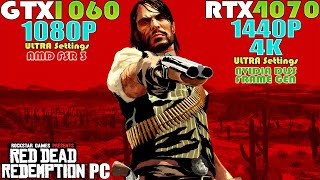 GTX 1060 - RTX 4070 ~ Red Dead Redemption PC | 1080P, 1440P & 4K Performance Test | DLSS - FSR 3