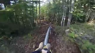 Pipe Mountain Coaster: Riders Hurtle Through 4,600ft Revelstoke Mountain Resort Coaster in Canada