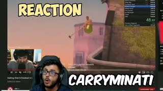 CarryMinati Reacts To Getting Over It SpeedRun Under 2 Minutes