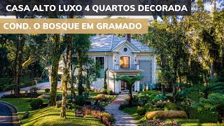 Casa Alto Luxo 4 quartos decorada no Condomínio O Bosque em Gramado - Imobiliária Moura & Cruz