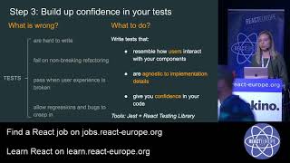 Five Steps Towards Your Testing Dream - Lisa Gagarina (@lisa_gagarina) at @ReactEurope 2019