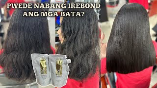 10 YEARS OLD HAIR REBOND using LOREAL EXTENSO PRODUCT (step by step hair tutorial)