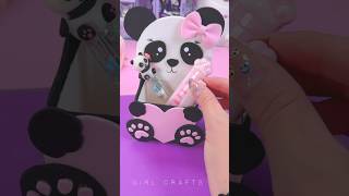 Diy Cute Panda Pencil Holder #shorts #youtubeshorts