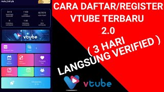 Cara Daftar/Registrasi di VTUBE Versi terbaru 2.0