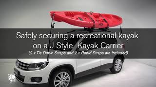 13 Rhino Rack  How To Tie Down Your Kayak Using J Style Carriers