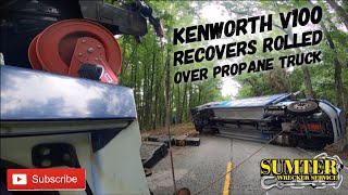 Kenworth V100 Recovers Rolled Over Propane Truck