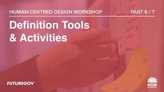 Definition tools and activities - Human-centred design workshop