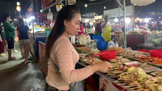 Poipet, Cambodia Night Market - 4K (Poi Pet, near Thai Border)