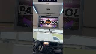 12"flipdown monitor installed in a Toyota Hi-Ace Grandia