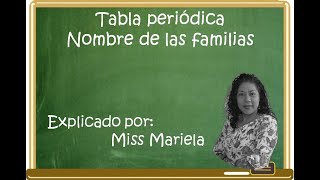 TABLA PERIÓDICA: conoce los Nombres y caracterísiticas de sus familias