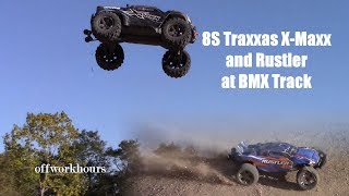 8S Traxxas X-Maxx and Rustler at BMX Track