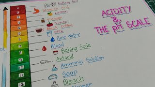 Acidity and the pH scale drawing / How to draw acidity and the pH scale step by step