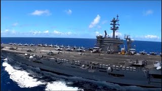 미니츠급 칼빈슨호 Nimitz급 항공모함 USS Carl Vinson (CVN 70) 비행작전 수행(2021년6월8일)