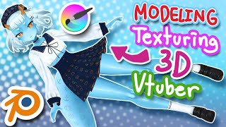 3D Modeling and Texturing for Vtuber with Blender and Krita! [Part 4] 🐟🐟🐟