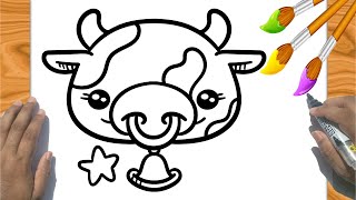 How to draw a cute bull easy / How to draw an ox easy🐮✏️🎨 🖌️