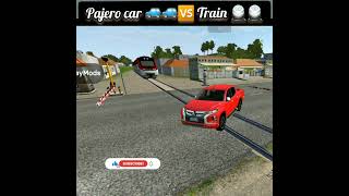 pajero car 🚘🚘🆚 Train 🚆🚆Crashed 😱😱 | #bussid #bussimulator #bussimulatorindonesia #ytshorts #shorts