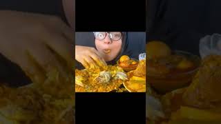 Eat with meera ASMR Eating fish curry and white rice with egg curry#mukbang #satisfying #shorts