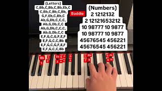 Baddie piano tutorial (letters and numbers)