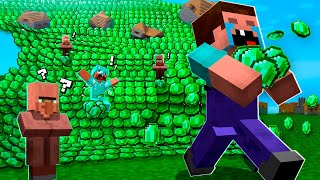 Minecraft NOOB vs PRO trolling: HOW to SURVIVE NOOB and PRO FROM EMERALD TSUNAMI