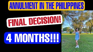 ANNULMENT IN THE PHILIPPINES FINAL DECISION IN 4 MONTHS #k1  #annulment  #k1visa