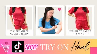 TIKTOK SHOP TRY ON HAUL | WAFFLE VNECK COORDS TERNO ❤️