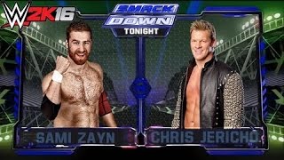 WWE Thursday Night Smackdown 14/4/16 - Sami Zayn vs Chris Jericho - WWE 2K16 Gameplay