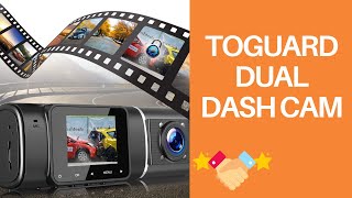 TOGUARD Dual Dash Cam with IR Night Vision- FHD 1080P Front and 720P Inside Cabin Dual Lens Car