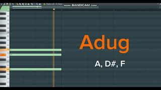 Аккорды «Adug» на piano roll