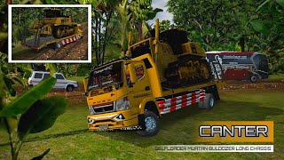 PERDANA🎉 tes suspensi canter selfloader muatan buldozer di jalan extreme🔥 || Mod bussid