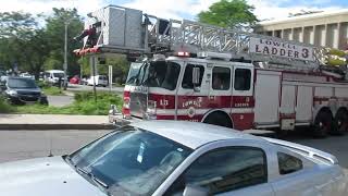 Lowell Massachusetts Fire Department Ladder 3 Response on a Code 3