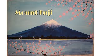 Acrylic Painting | Mount Fuji and Cherry Blossoms | Knowna Vlog