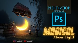 Creating a MAGICAL Moon Light in Photoshop ! Photo Manipulation [ With subtitle ]