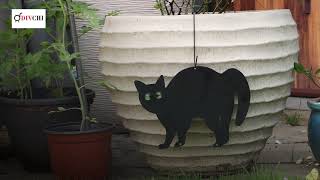 3Pack Black Cat Silhouette for Garden - Cats Scarer with Marble Eyes - Harmless Bird Deterrent