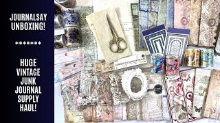 Journalsay Unboxing / Huge Vintage Stationery Haul! Lots Of Amazing Junk Journal Supplies!