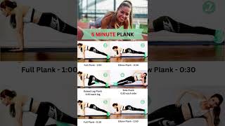 5 minute plank, plank workout, plank challenge, fitness