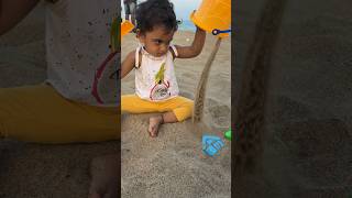 Baby playing in the beach sand | Serenity Beach | Pondicherry