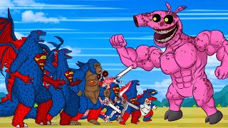 SMART Godzilla x Kong, Skeletons BRACHIOSAURUS who strongest? King Mecha Godzilla (Animated Cartoon)