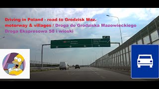 Jazda po Polsce / Driving in Poland - droga /road: Kol. Lesznowola - Grodzisk Maz. /highway villages