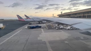 American Airlines Boeing 777-200ER Taxi and Departure from Honolulu