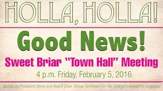 Town Hall with Sweet Briar College President Phil Stone & Board Chair Teresa Tomlinson