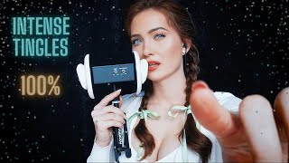 ASMR Up Close 👂 Tickeling Trigger Words~ Tapping ✨ Whispering In Ear~ Gibberish Sounds for Sleep