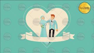 Muslim Islamic Couple Engagement / Wedding Nikaah Save the Date Video Invitation Animated