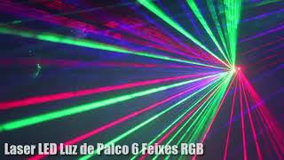 LASER LED LUZ DE PALCO 6 FEIXES DISCO LASER LUZ FESTA DE LUZ