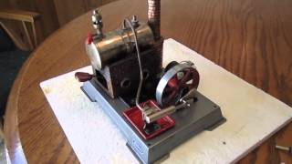 Wilesco D-5 Miniature Steam Engine, 1969,  heating up & running!