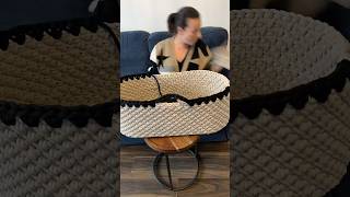 Beige and Black Infinity Moses Basket